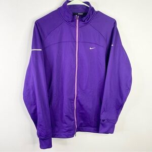 Nike Running Full Zip Dri Fit Fitted Performance Purple Jacket Womens Size XL